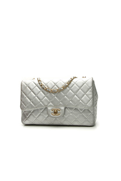 Classic Jumbo Single Flap Bag - Silver - image 1