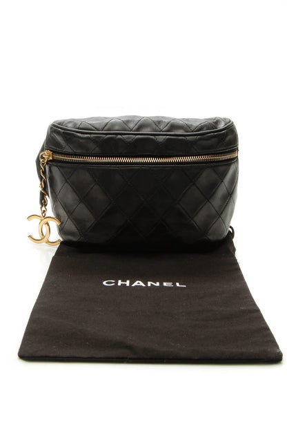 Vintage Quilted Belt Bag - Black - image 10
