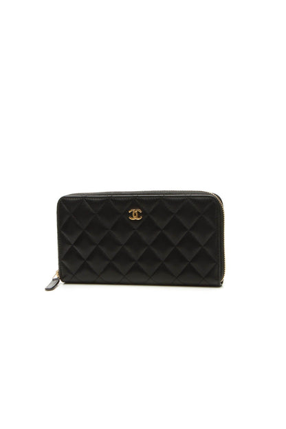 Quilted Zippy Wallet - Black - image 1