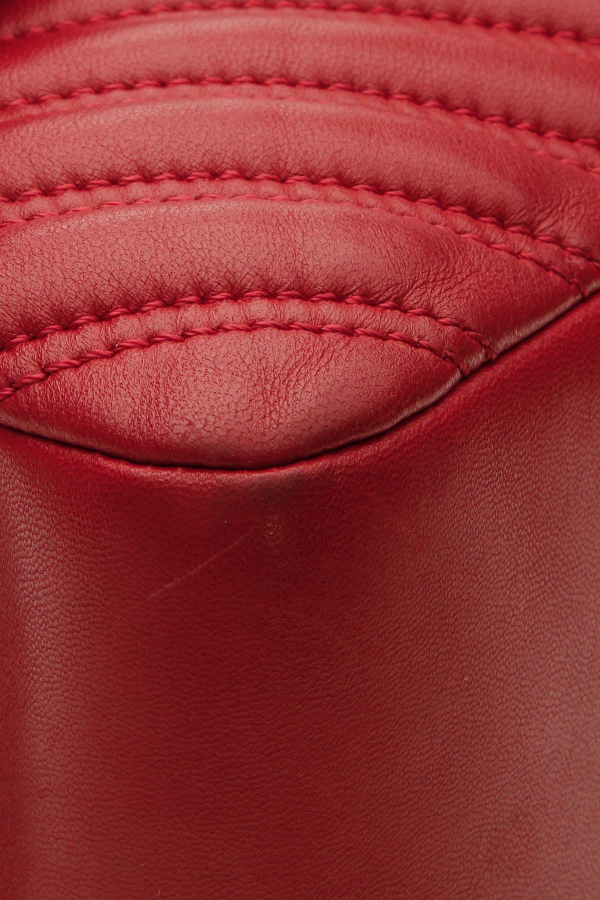 Chevron Quilted Jumbo Single Flap Bag - Red - image 5