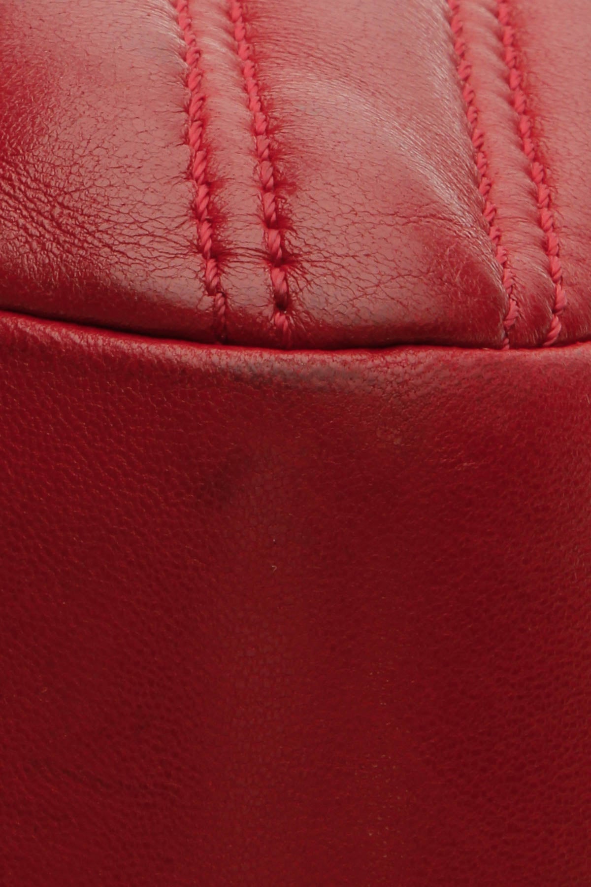 Chevron Quilted Jumbo Single Flap Bag - Red - image 6