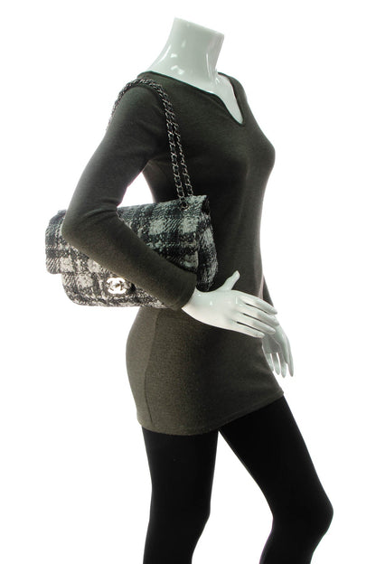 Tweed Print CC Flap Bag - Black/Gray - image 2