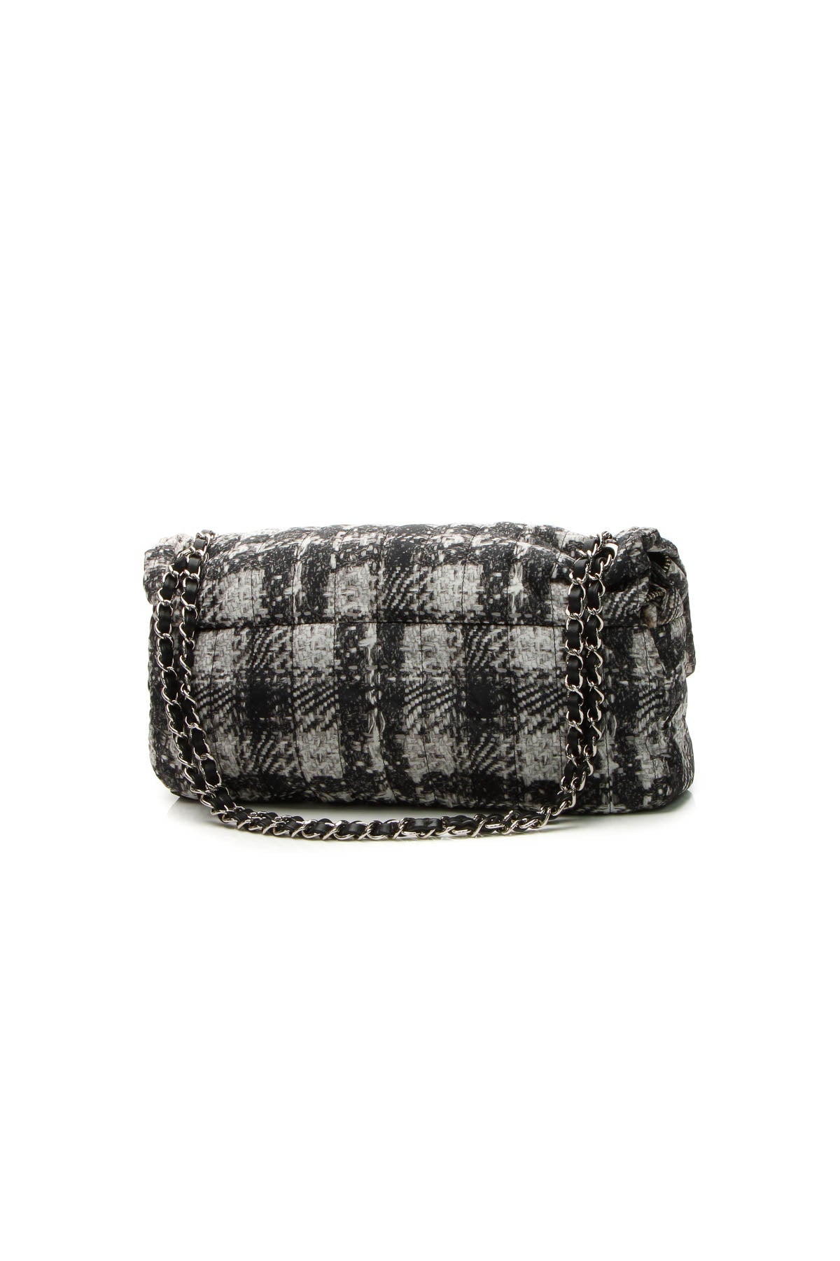 Tweed Print CC Flap Bag - Black/Gray - image 3