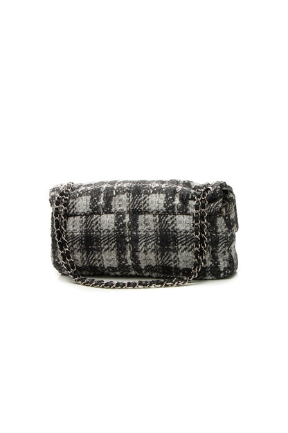 Tweed Print CC Flap Bag - Black/Gray - image 3