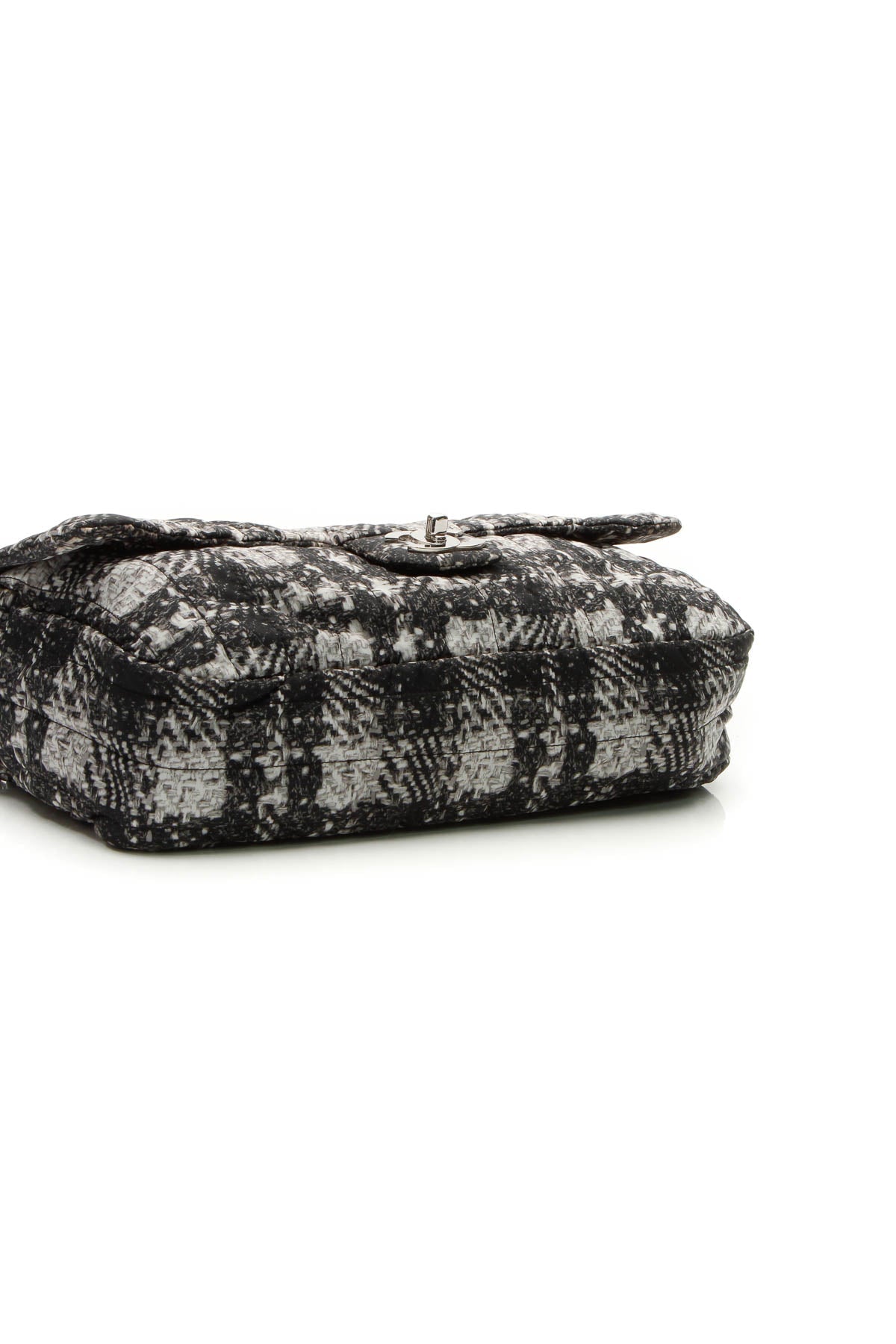 Tweed Print CC Flap Bag - Black/Gray - image 4