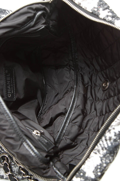 Tweed Print CC Flap Bag - Black/Gray - image 7
