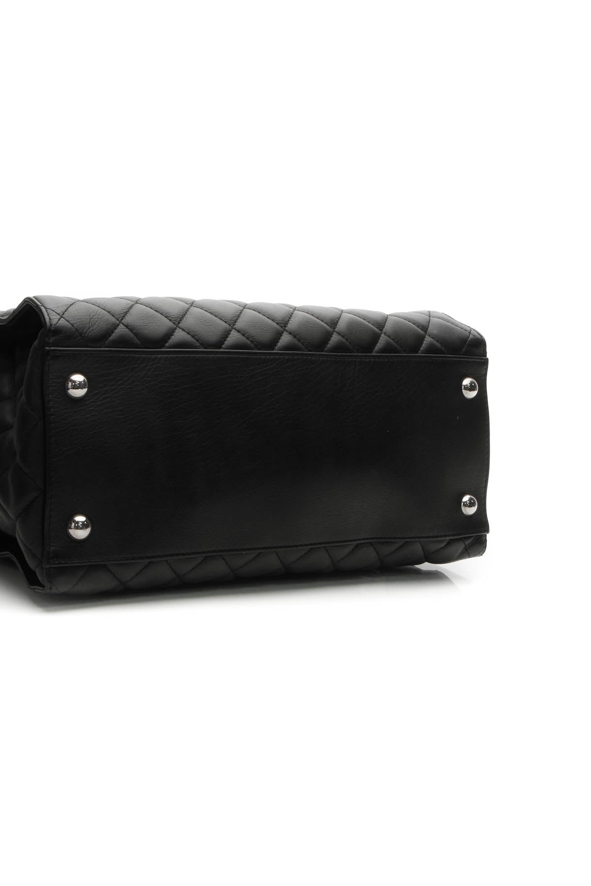 Quilted Tote Bag - Black - image 4
