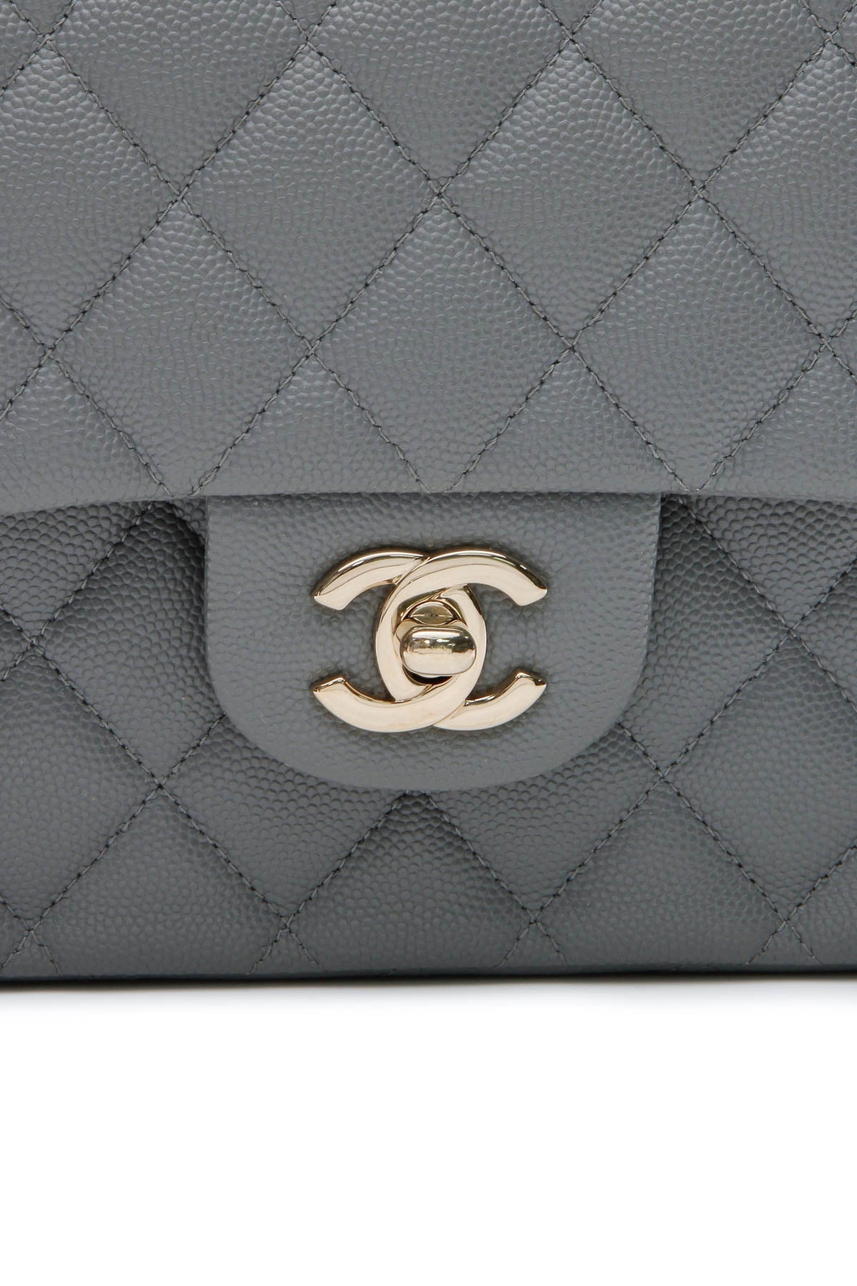 Classic Medium Double Flap Bag - Gray Caviar - image 7