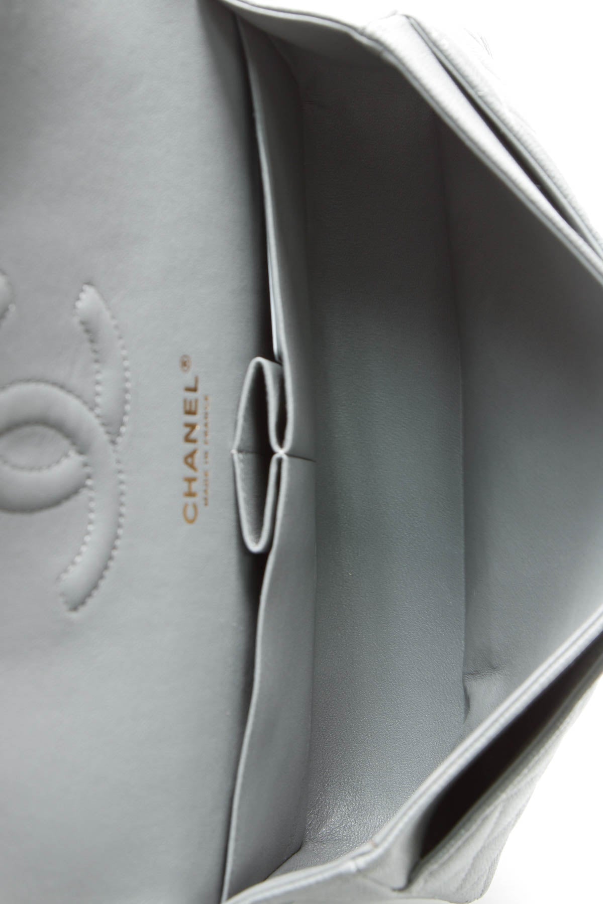Classic Medium Double Flap Bag - Gray Caviar - image 8