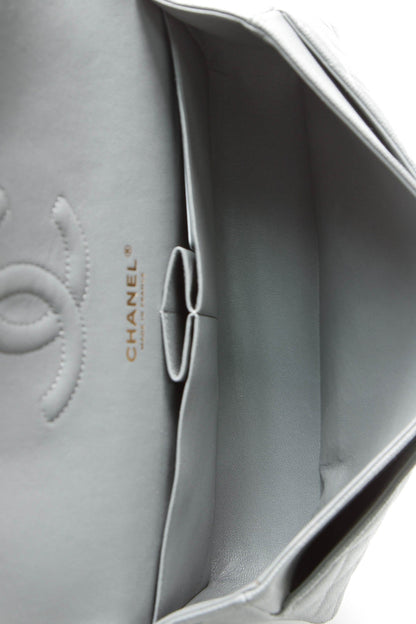 Classic Medium Double Flap Bag - Gray Caviar - image 8
