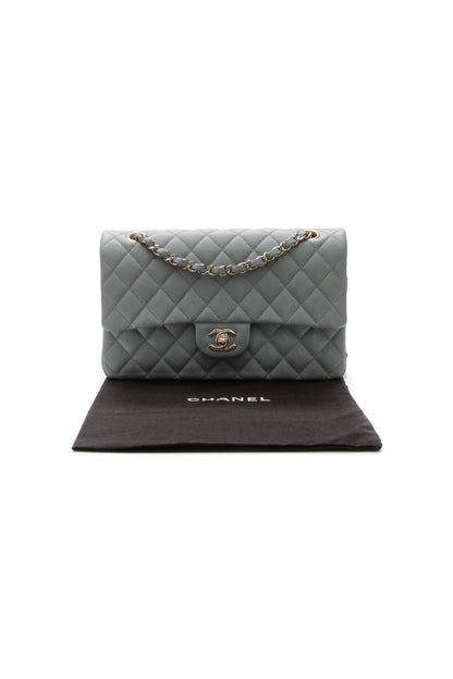 Classic Medium Double Flap Bag - Gray Caviar - image 12