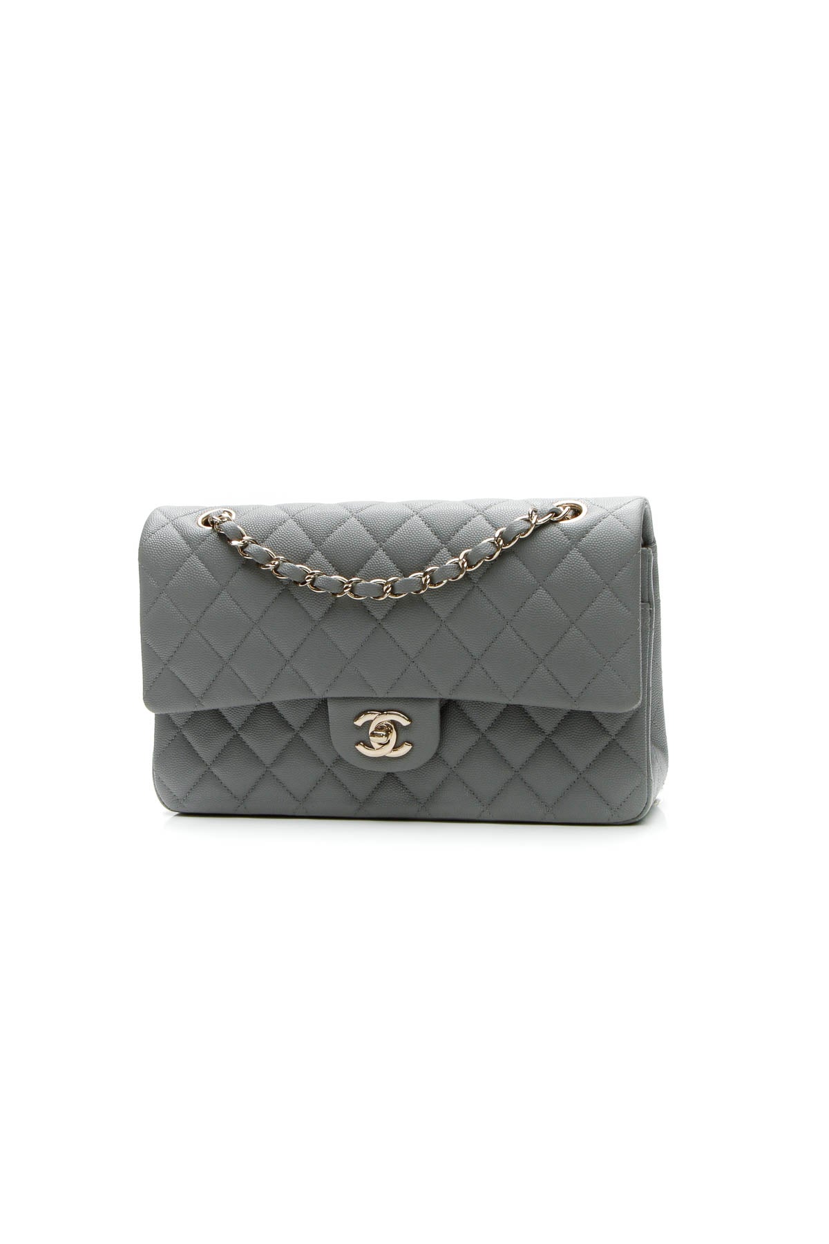 Classic Medium Double Flap Bag - Gray Caviar - image 1