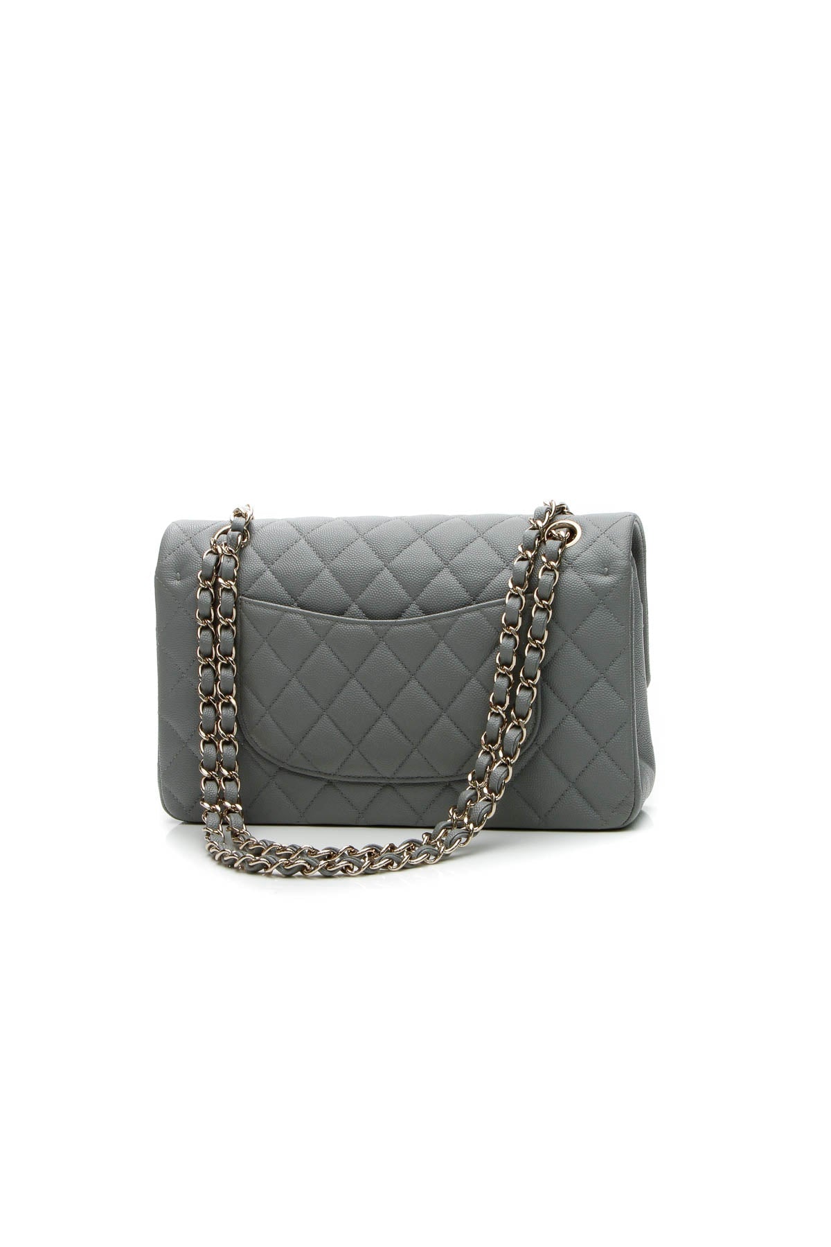 Classic Medium Double Flap Bag - Gray Caviar - image 3