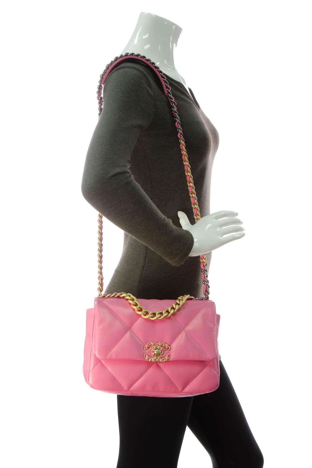 Quilted Chanel 19 Flap Bag - Pink - image 2