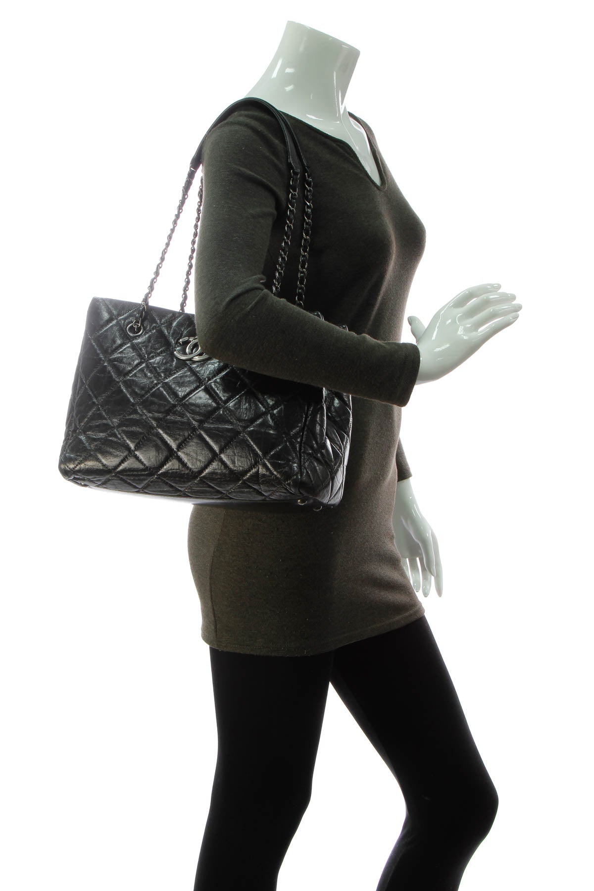 CC Quilted Tote Bag - Black - image 2
