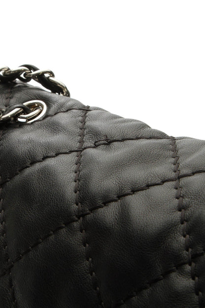 Quilted Soft Flap Bag - Black - image 6