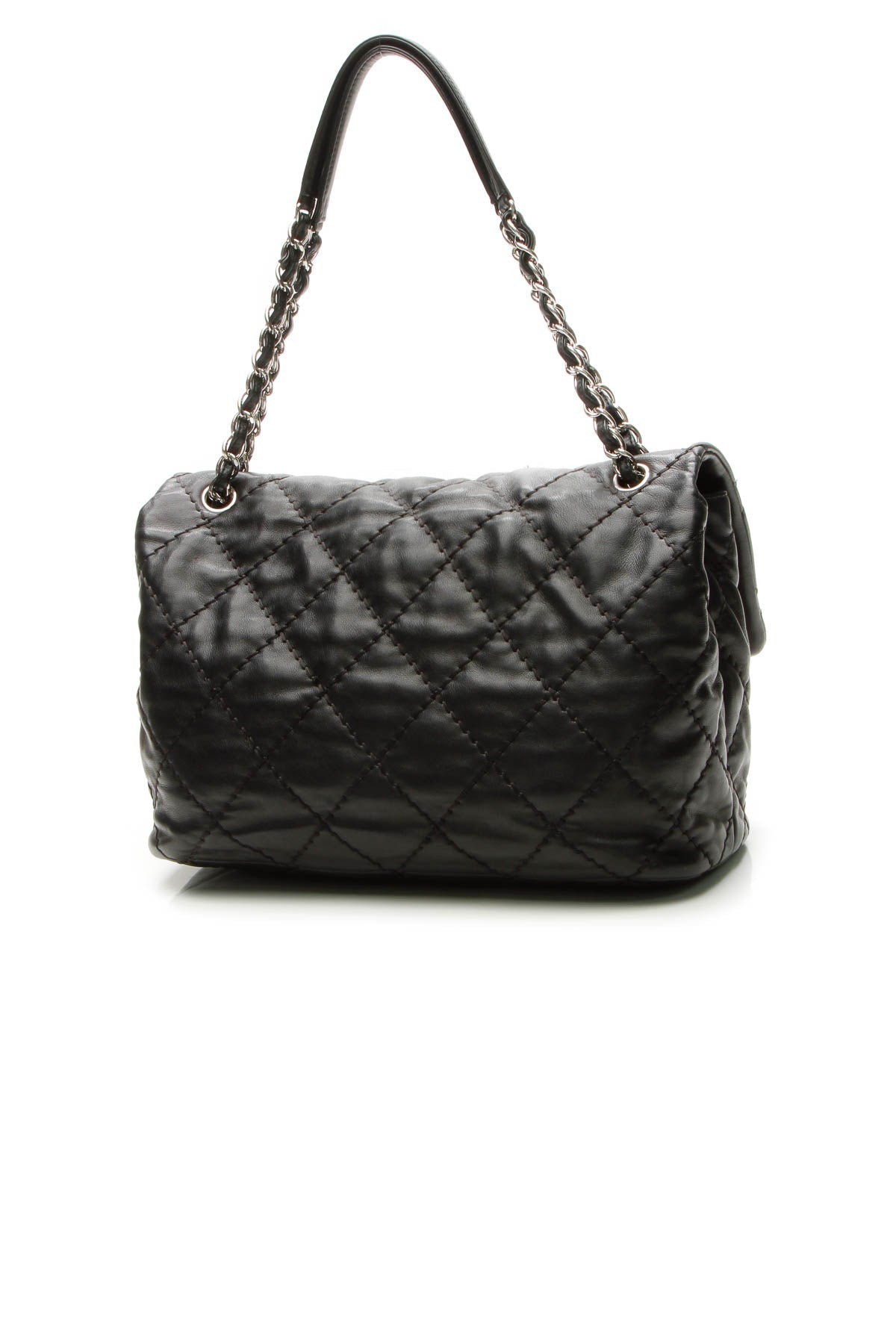 Quilted Soft Flap Bag - Black - image 3