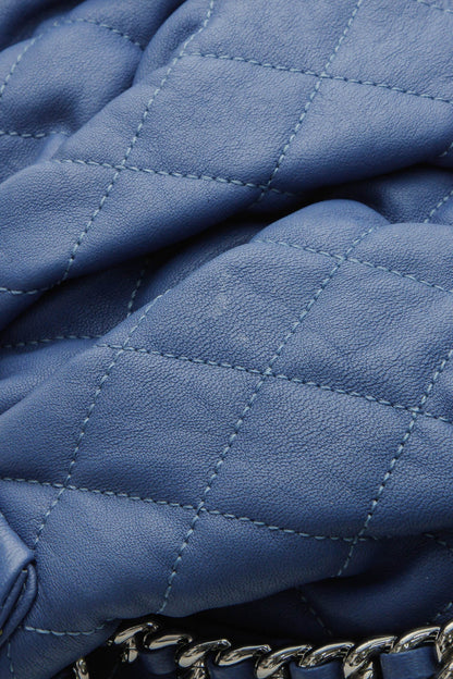 Chain Around Flap Bag - Blue Washed Lambskin - image 6
