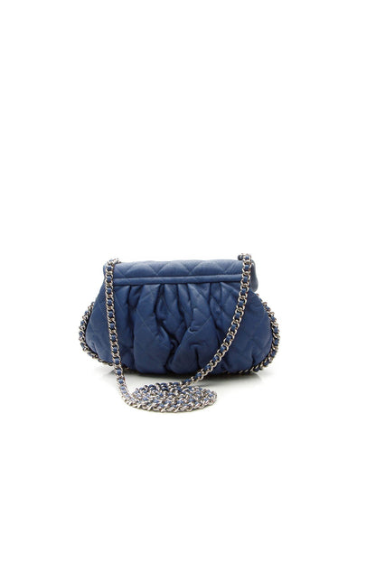 Chain Around Flap Bag - Blue Washed Lambskin - image 3