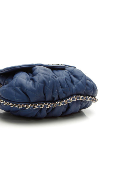 Chain Around Flap Bag - Blue Washed Lambskin - image 4