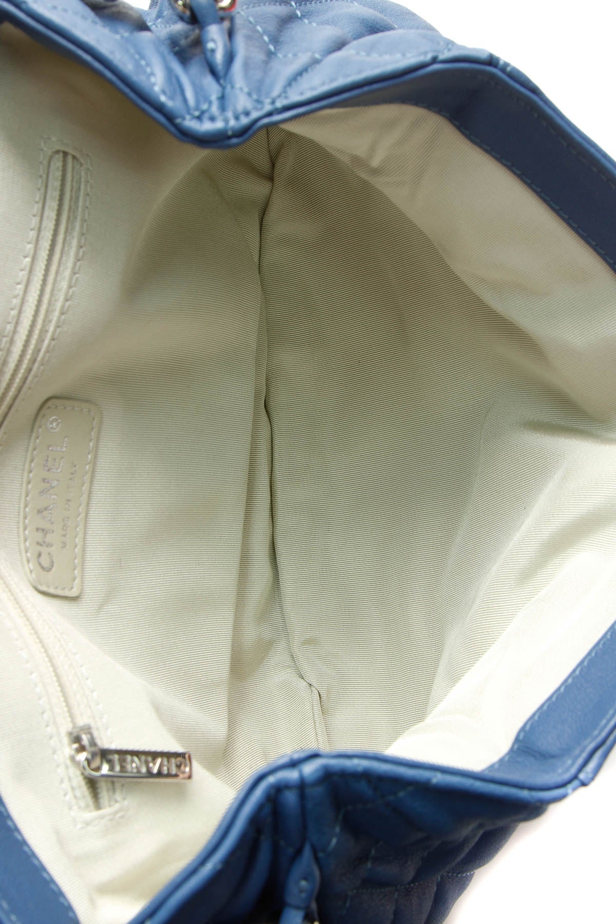 Chain Around Flap Bag - Blue Washed Lambskin - image 8