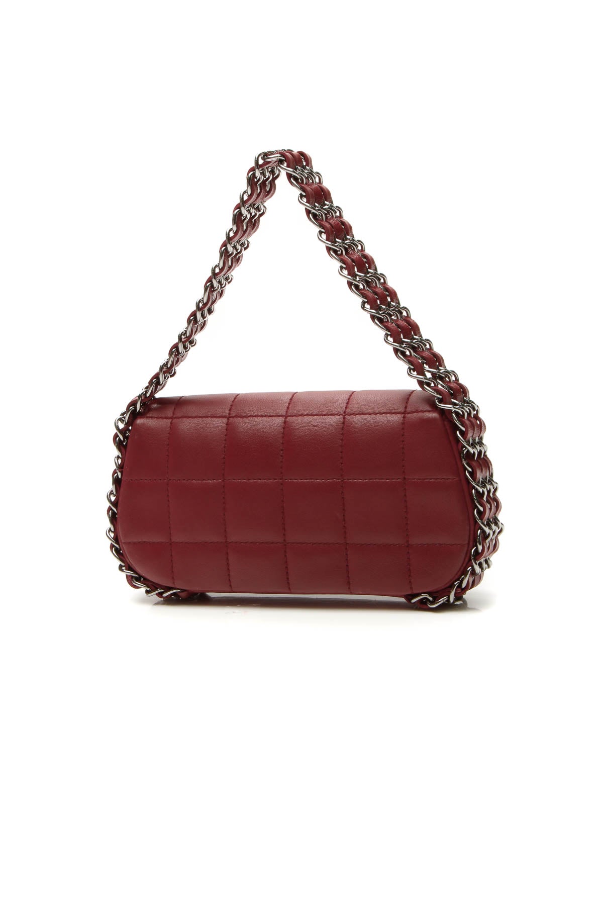Multichain Square Quilt Mini Flap Bag - Dark Red - image 3