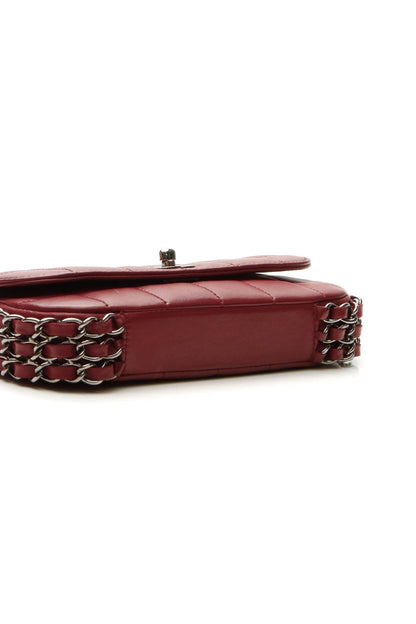 Multichain Square Quilt Mini Flap Bag - Dark Red - image 4