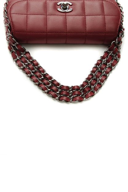 Multichain Square Quilt Mini Flap Bag - Dark Red - image 6