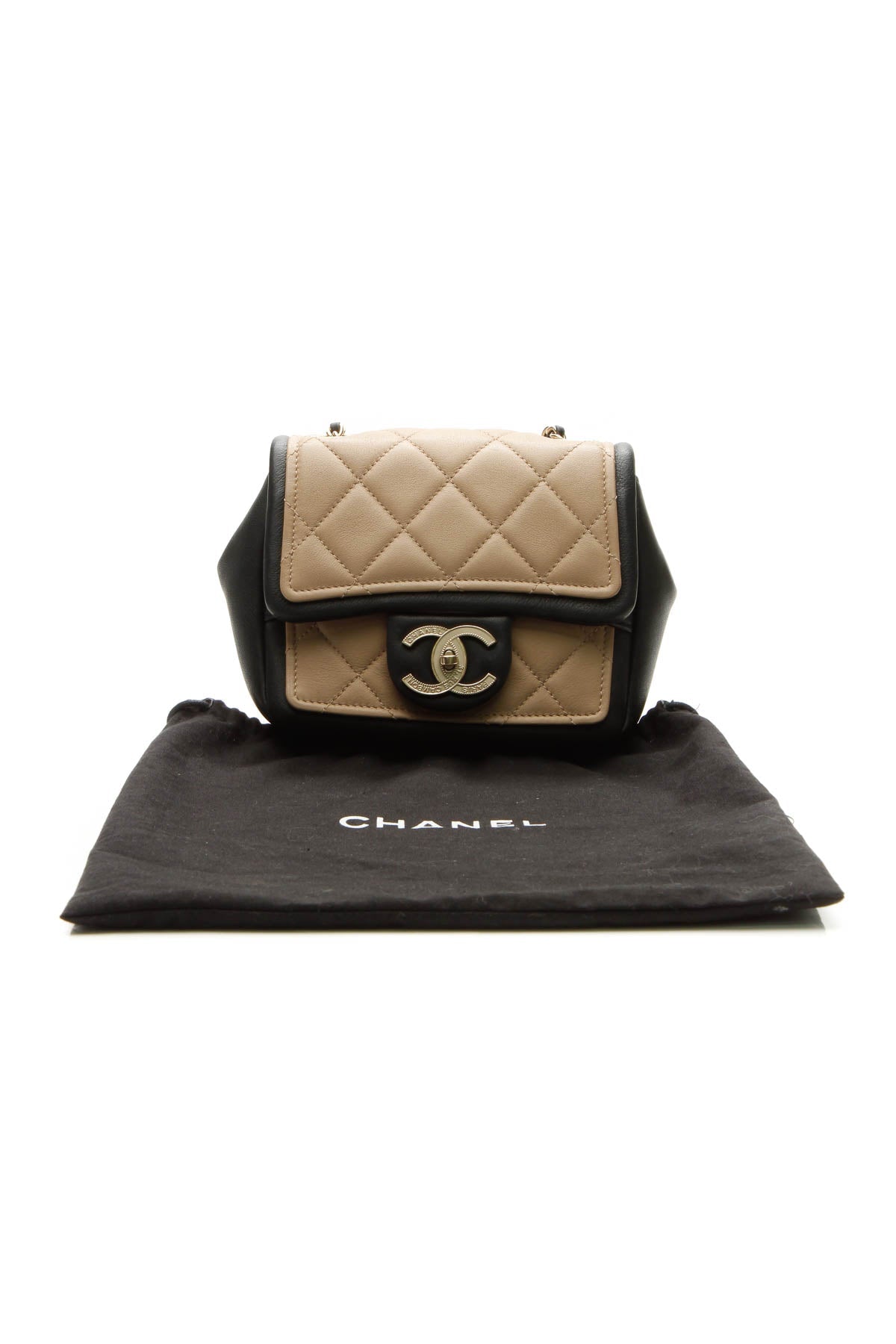 Graphic Mini Flap Bag - Beige/Black - image 11