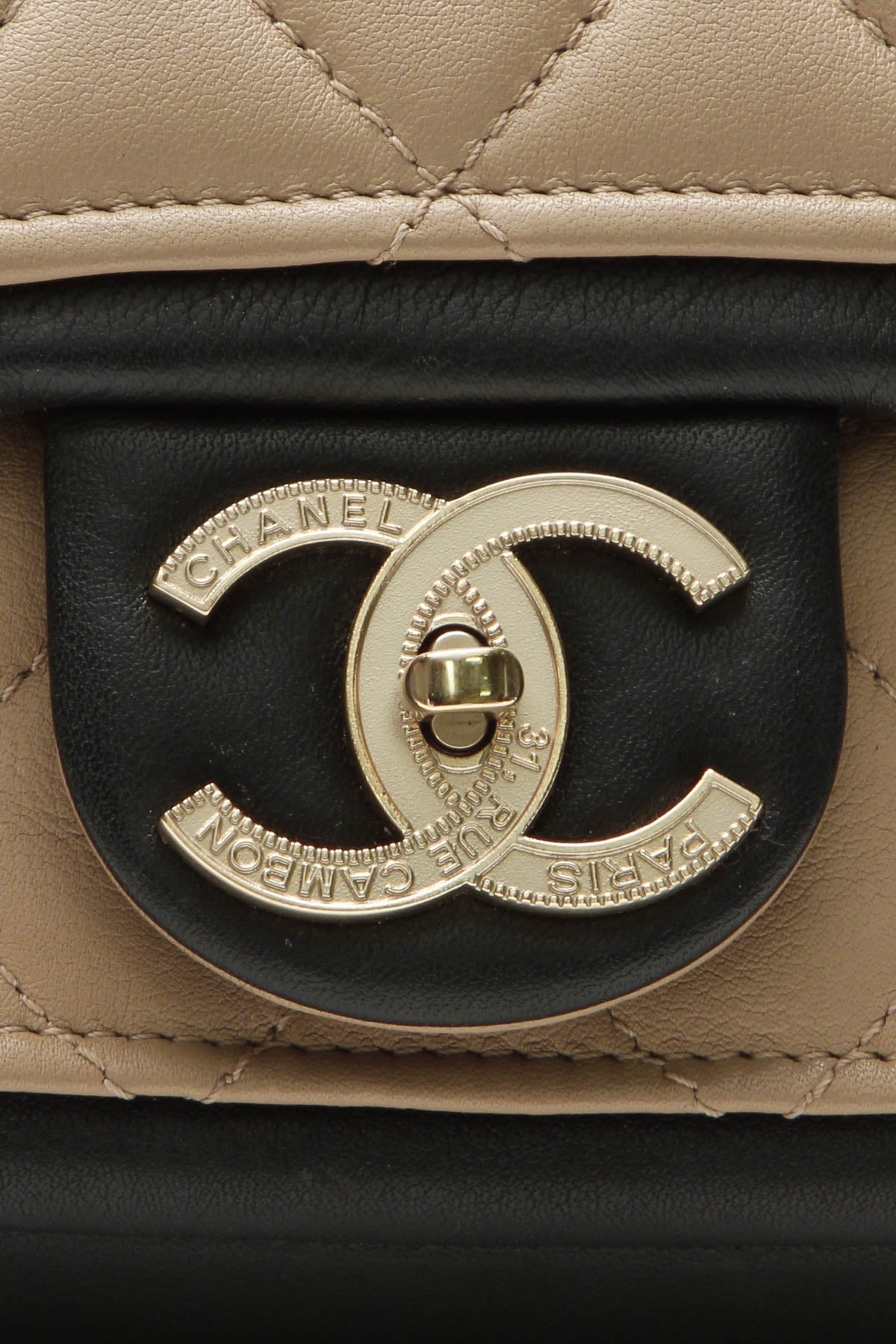 Graphic Mini Flap Bag - Beige/Black - image 7