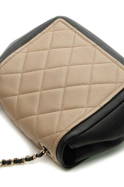 Graphic Mini Flap Bag - Beige/Black - image 6