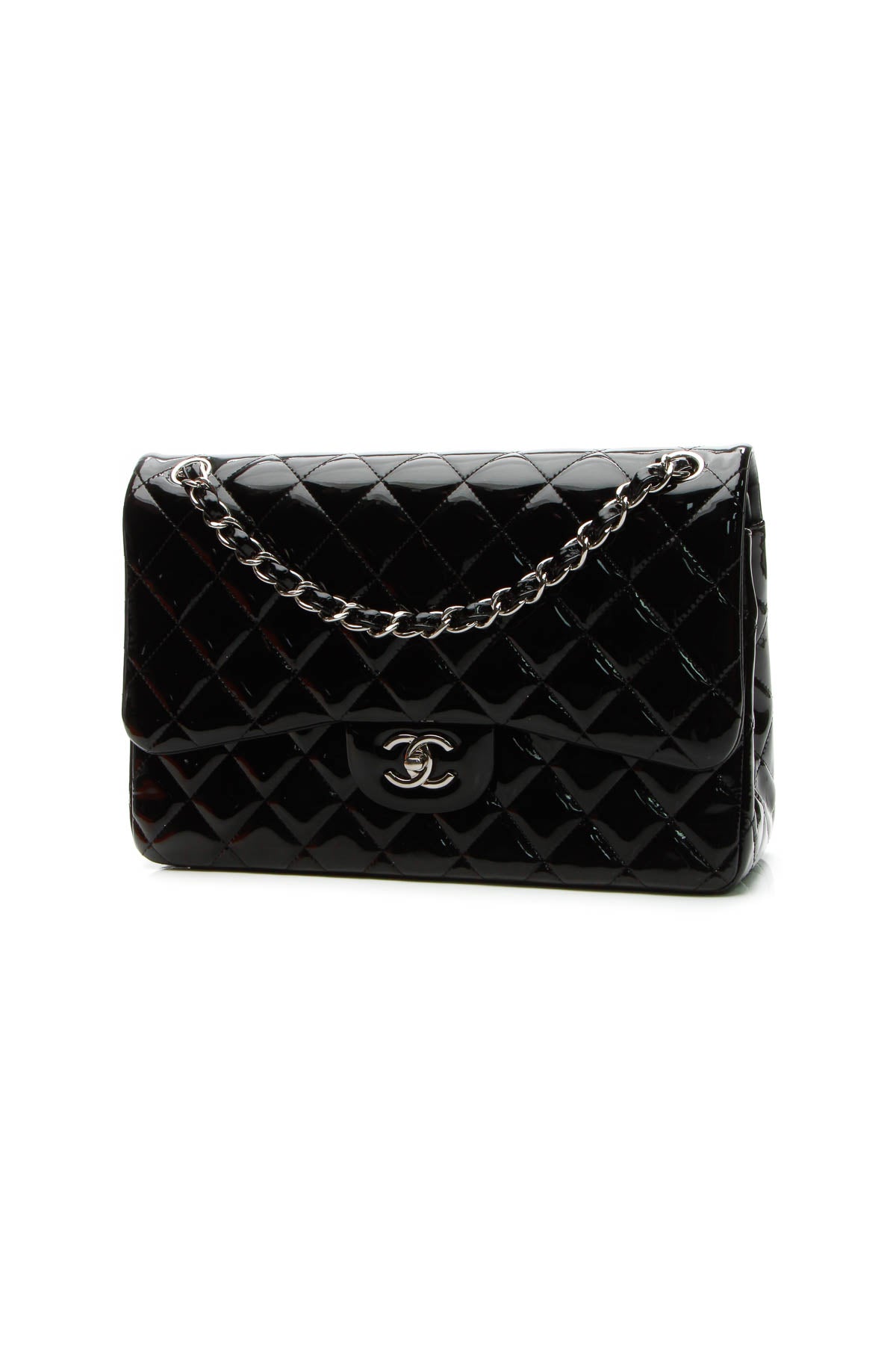 Chanel Classic Jumbo Double Flap Bag - Black Patent - photo 1