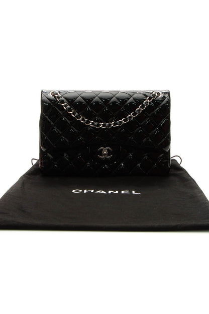 Chanel Classic Jumbo Double Flap Bag - Black Patent - photo 11