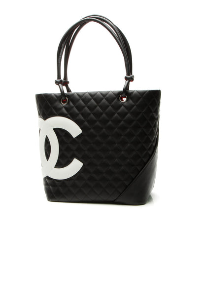 Cambon Small Shopping Tote Bag - Black/White - image 1