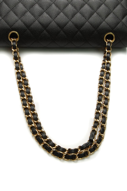 Classic Medium Double Flap Bag - Black Caviar - image 6