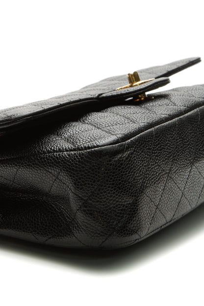 Classic Medium Double Flap Bag - Black Caviar - image 5