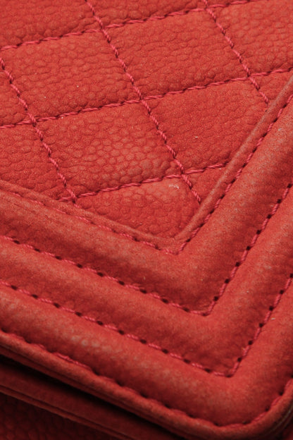 Old Medium Boy Bag - Rust Matte Caviar - image 7