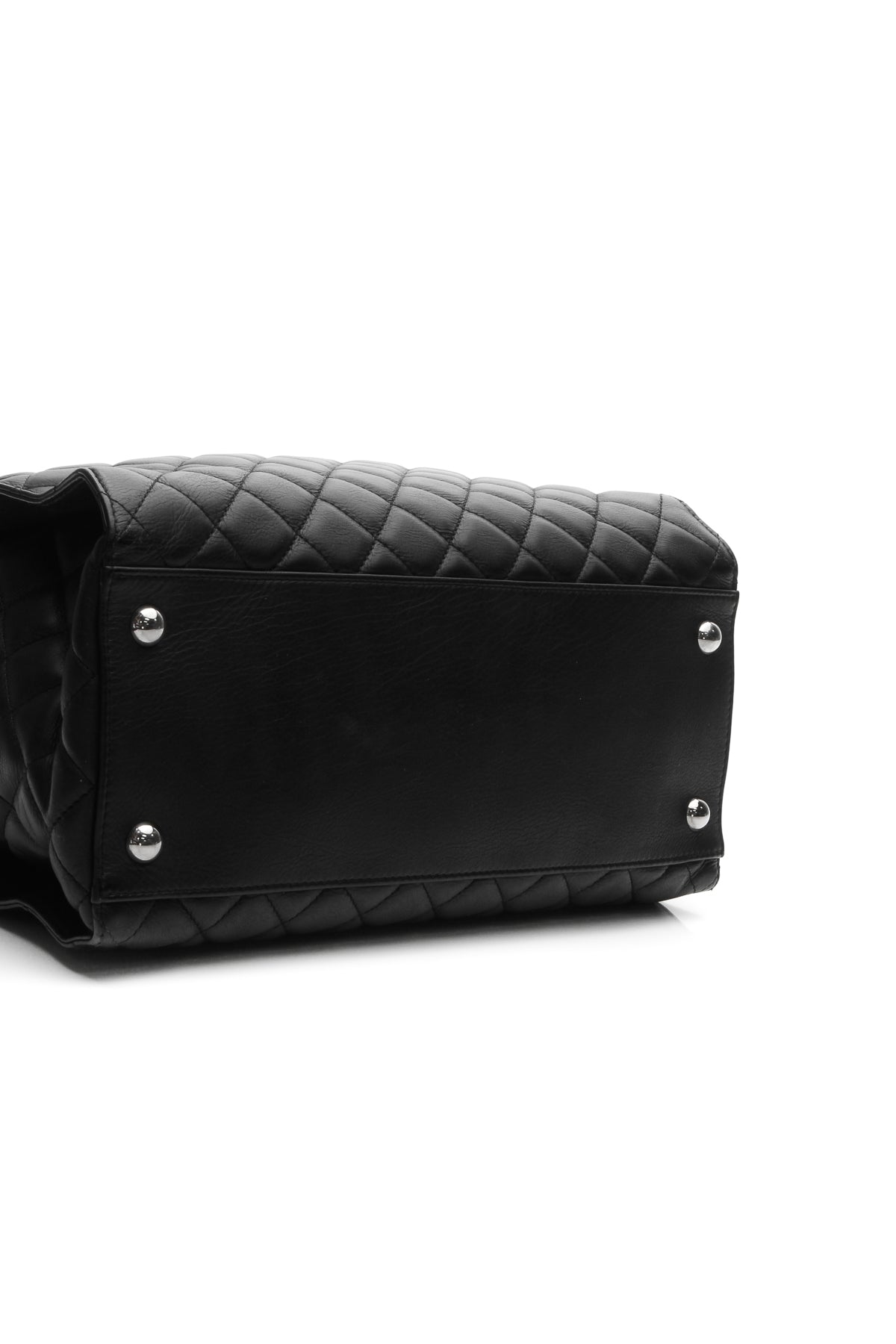 Quilted Tote Bag - Black - image 4
