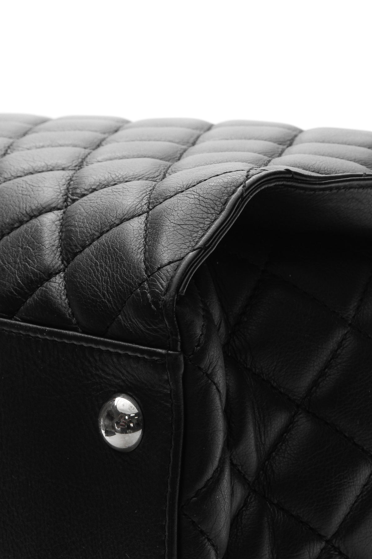 Quilted Tote Bag - Black - image 5