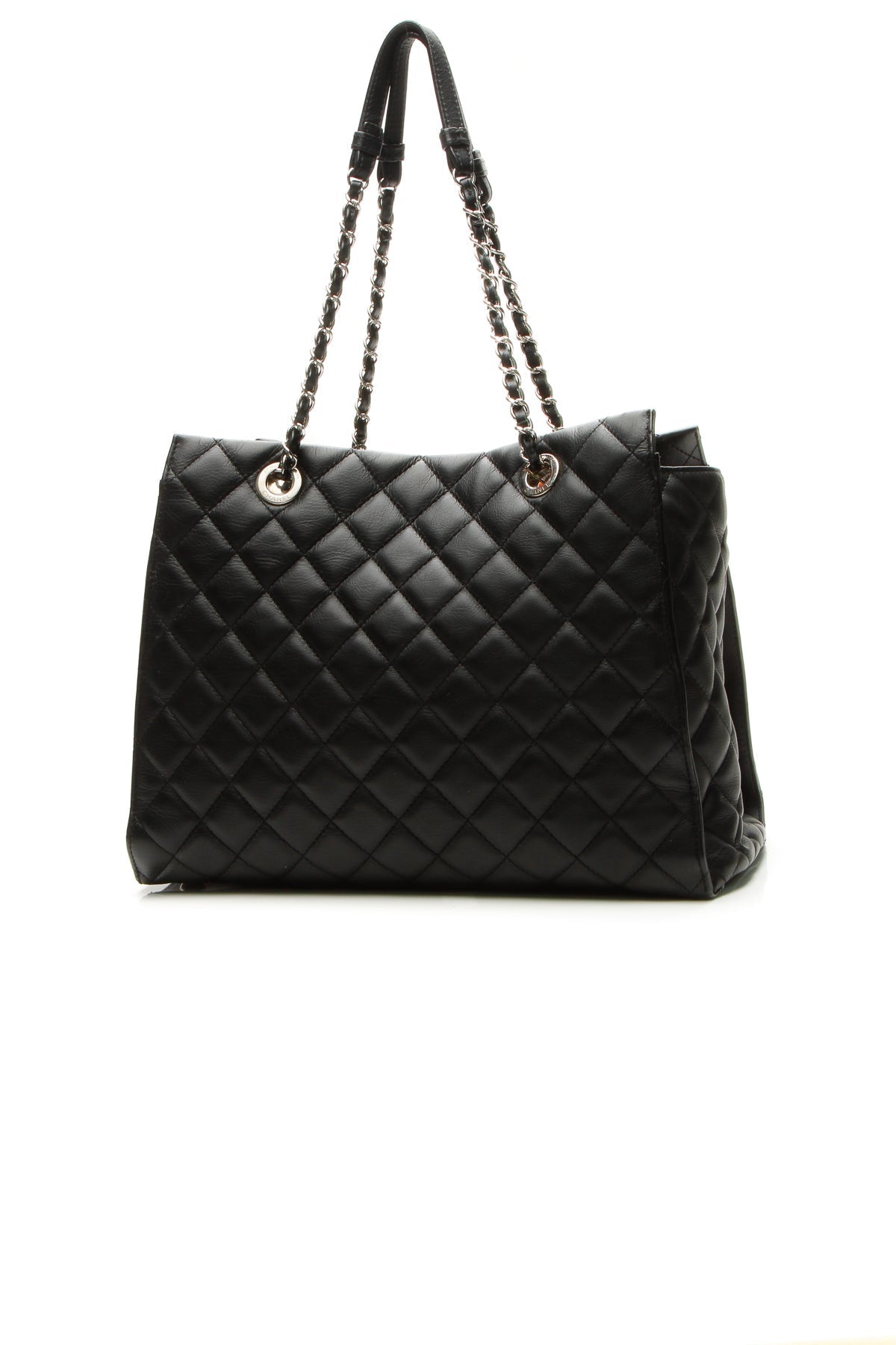 Quilted Tote Bag - Black - image 3