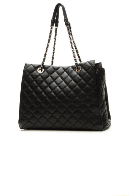 Quilted Tote Bag - Black - image 3