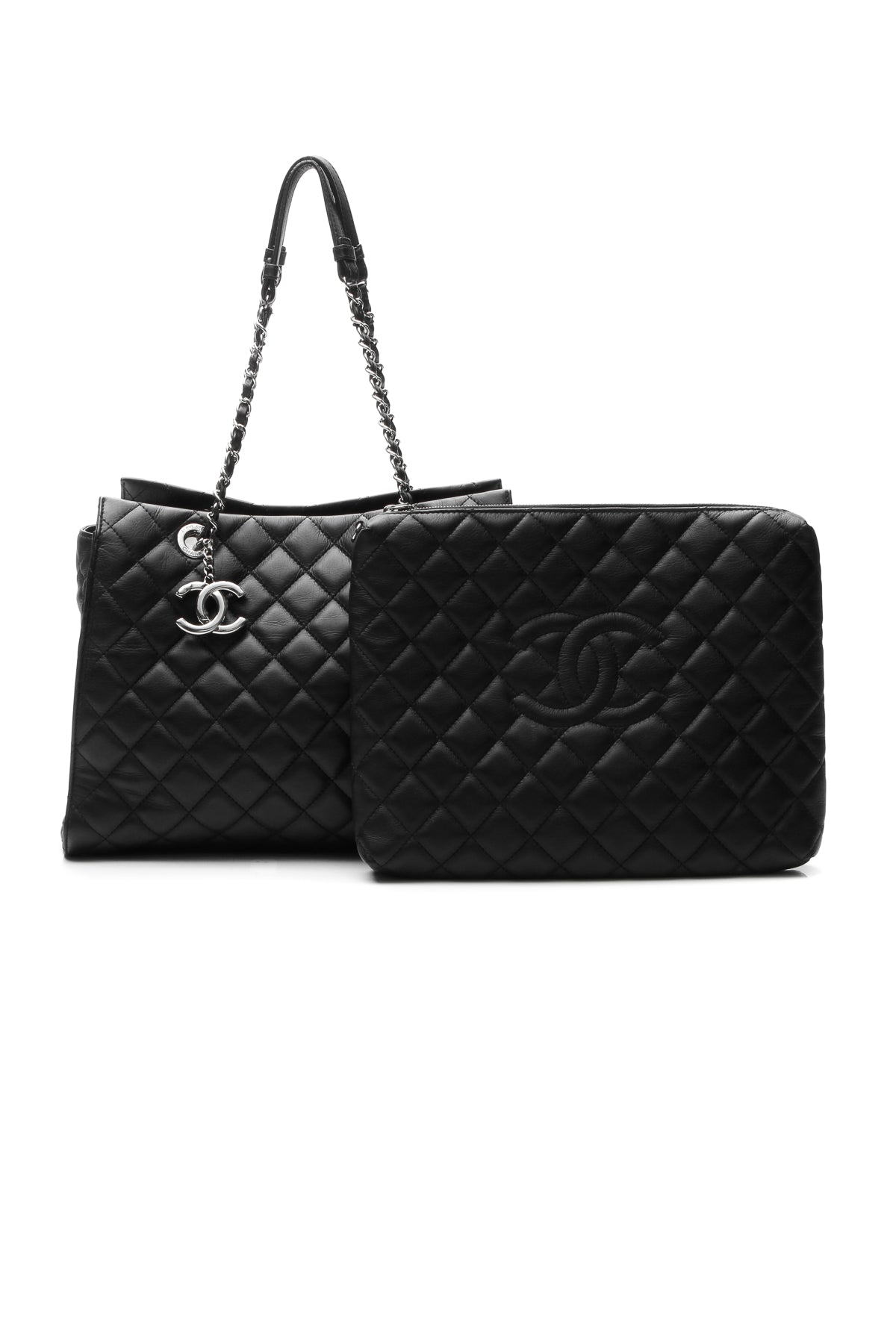 Quilted Tote Bag - Black - image 13