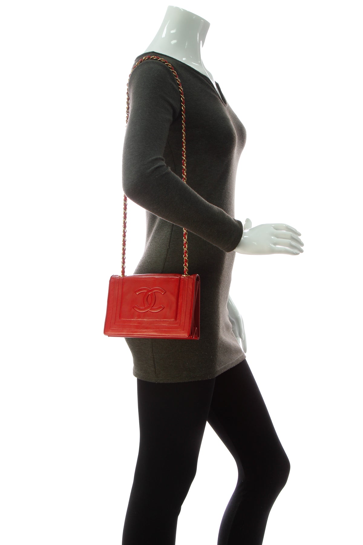Chanel Vintage CC Chain Shoulder Bag - Red - photo 2