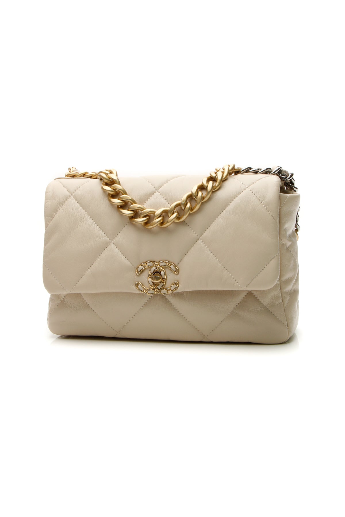 Chanel Quilted Chanel 19 Flap Bag - Beige - photo 1