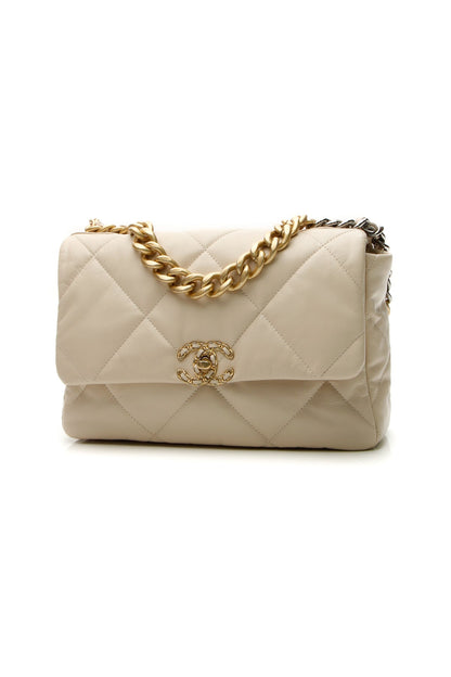 Chanel Quilted Chanel 19 Flap Bag - Beige - photo 1