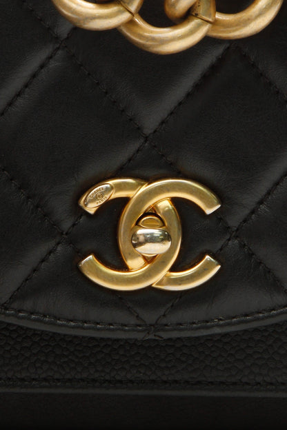 Quilted Mini Chain Handle Flap Bag - Black - image 6