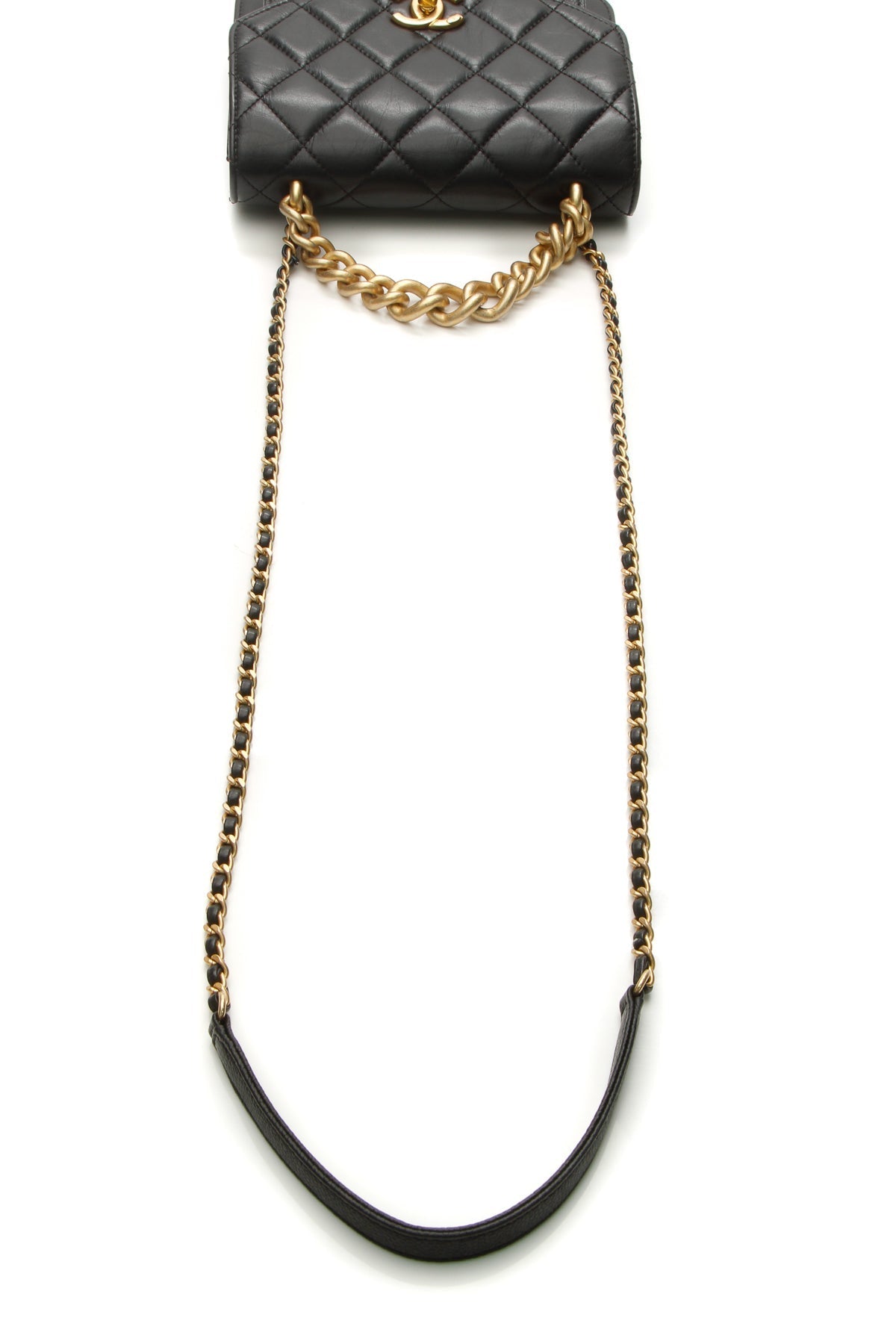 Quilted Mini Chain Handle Flap Bag - Black - image 5