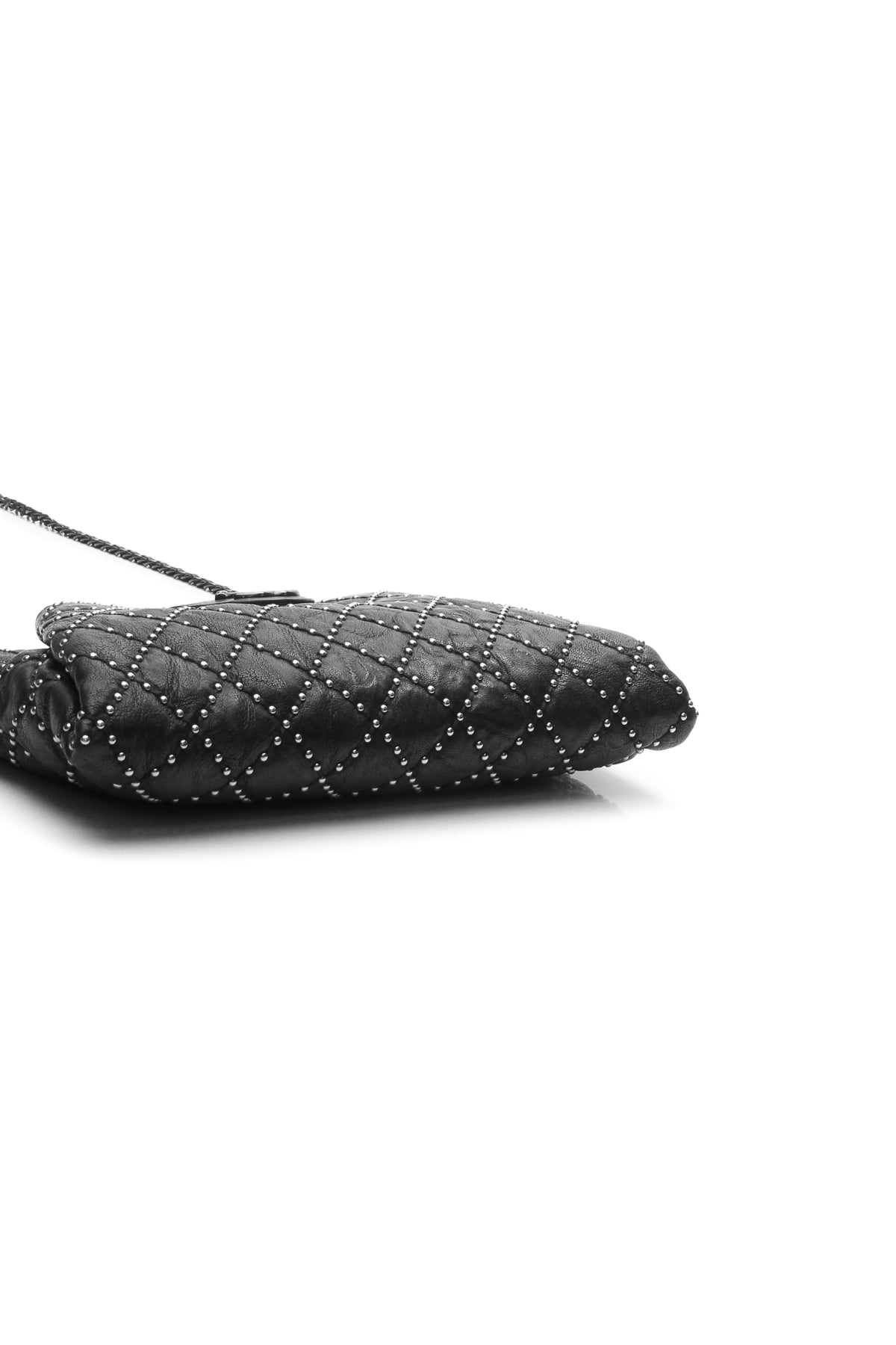 Coco Pleats Studded Clutch Bag - Black - image 4