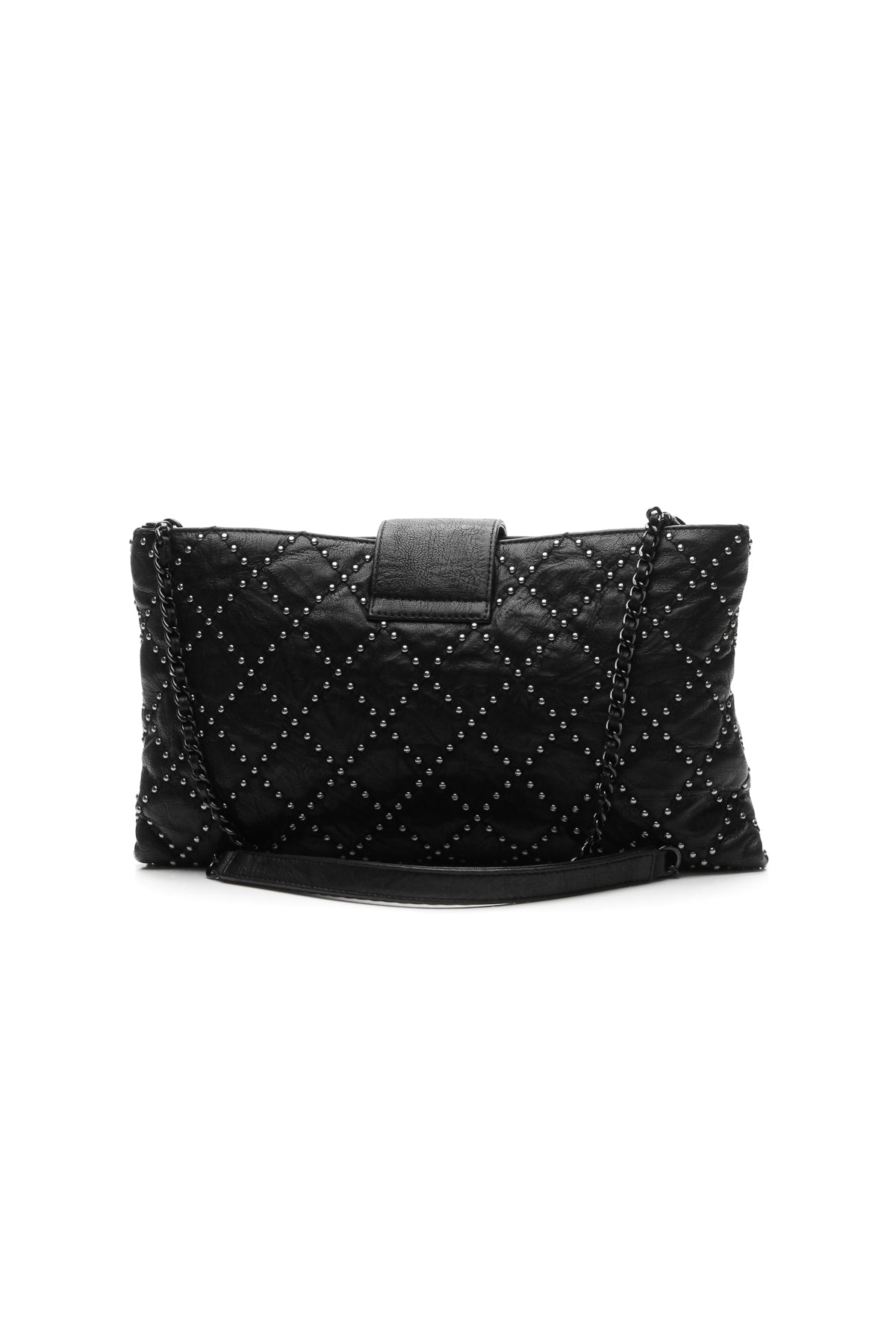 Coco Pleats Studded Clutch Bag - Black - image 3