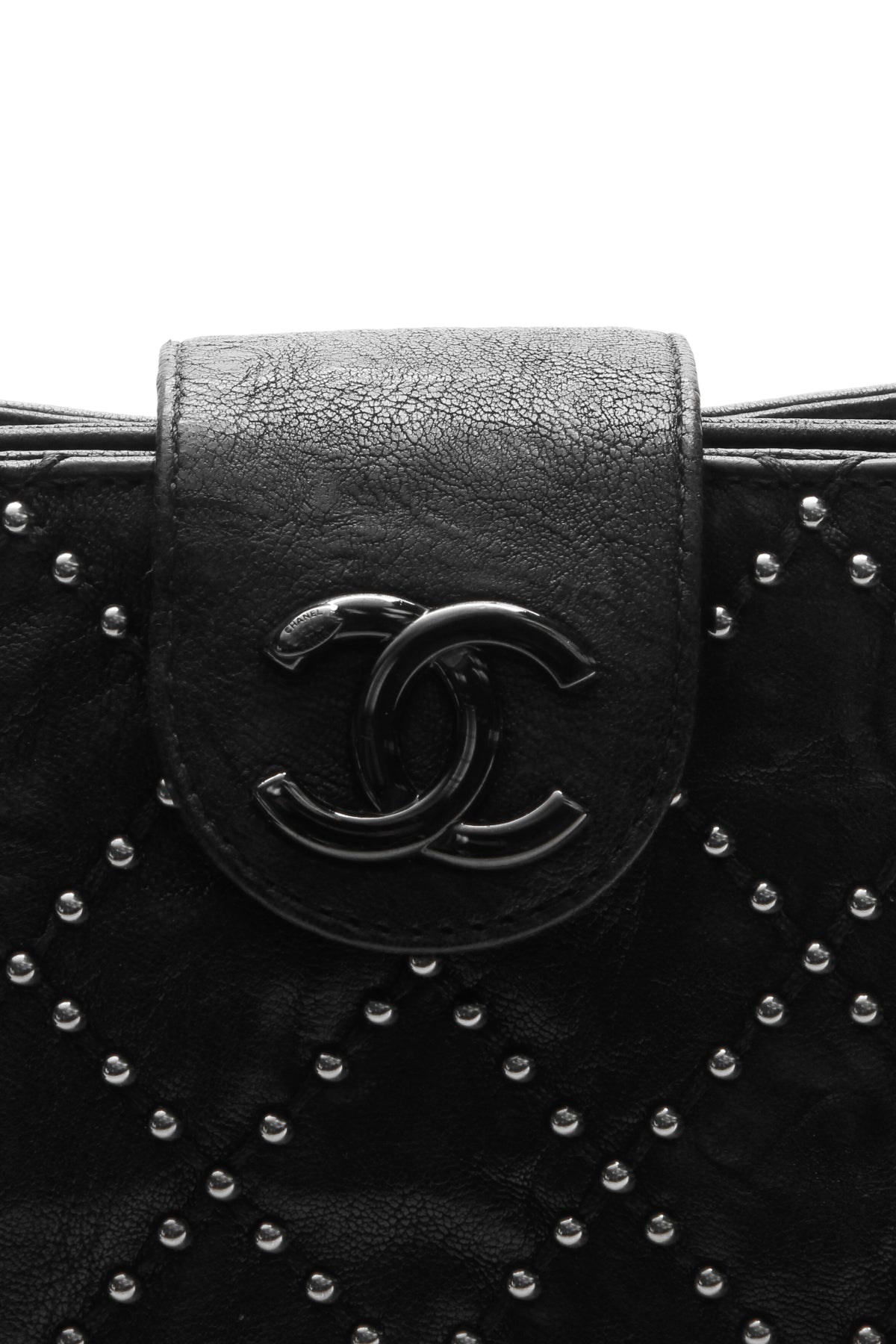 Coco Pleats Studded Clutch Bag - Black - image 8
